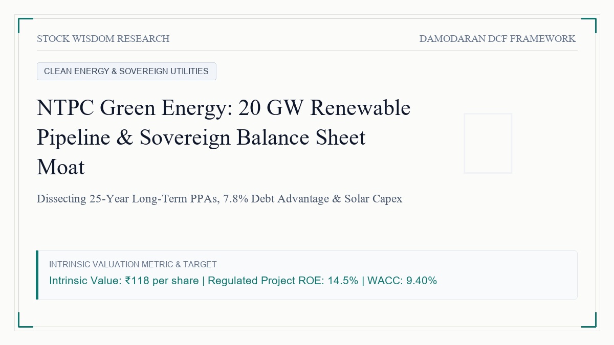 NTPC Green Energy Valuation: Sovereign Balance Sheet Advantage, 20 GW Renewable Pipeline & 25-Year PPAs