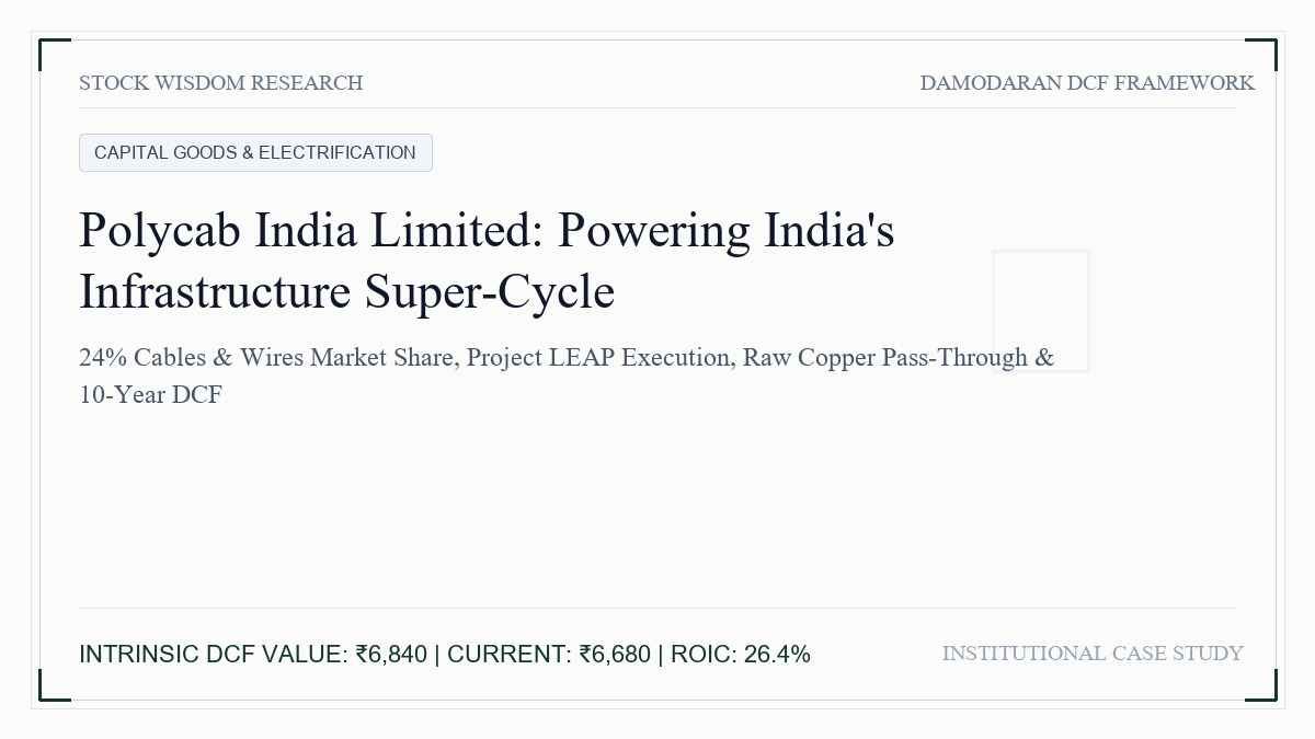 Polycab India Valuation: Powering India's Infrastructure Super-Cycle and Project LEAP