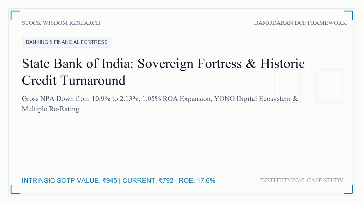 State Bank of India Valuation: Sovereign Fortress, Credit Cycle Turnaround & ROA Expansion